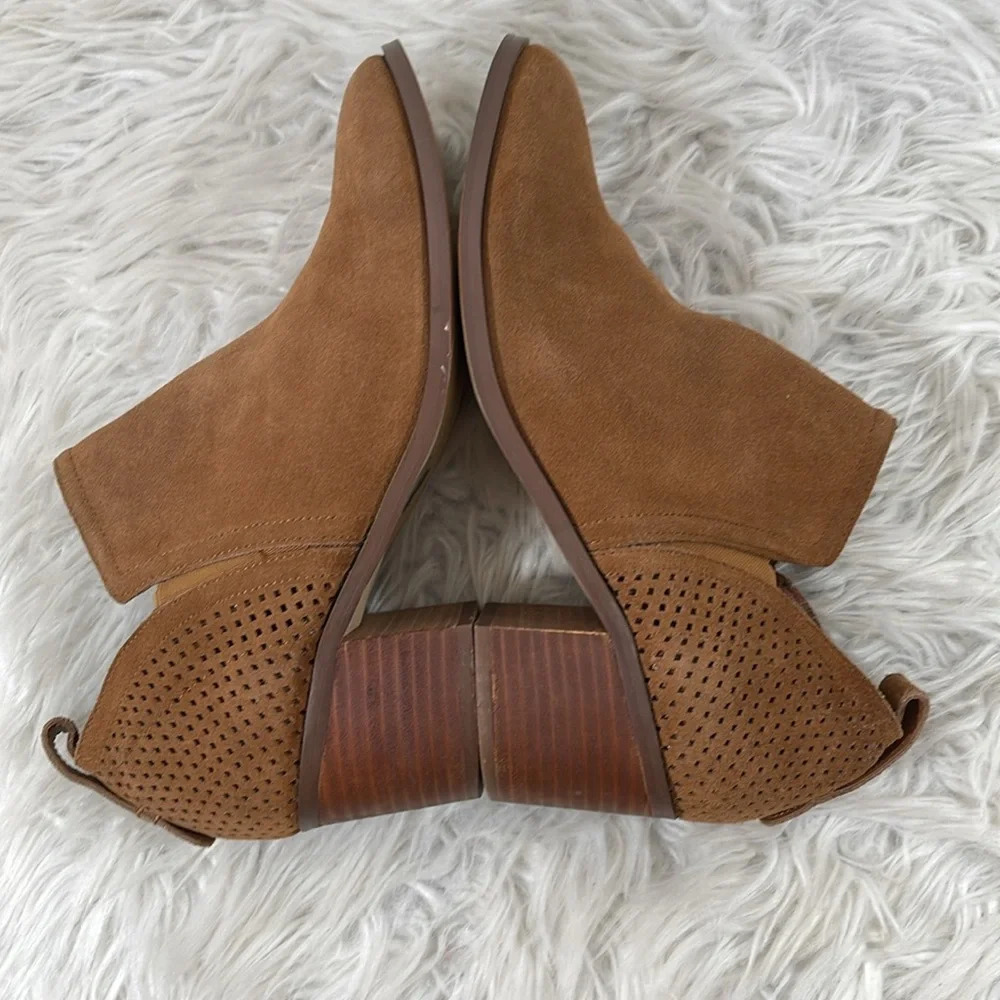 Steve Madden Ruebey Suede Light Brown Leather Booties Boots Heels Shoes Size 9.5 - Picture 7 of 14